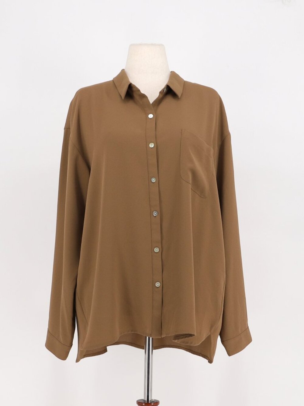 J. JILL Long Sleeve Button Up Shirt in Tan Brown Size XL
